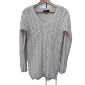 Mossimo sweater dress/longer length cream ivory cable knit size xs